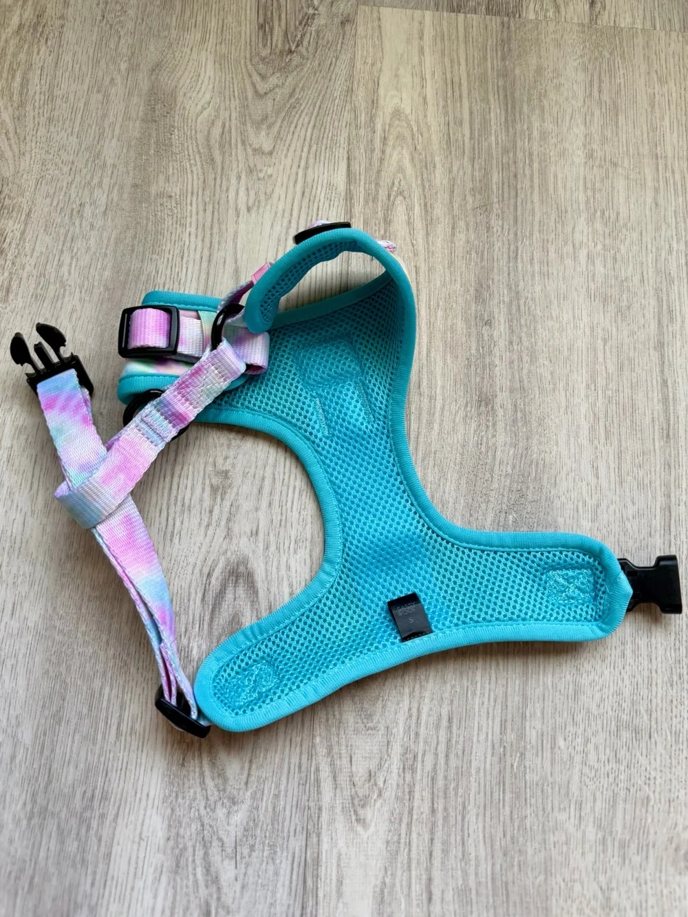 Sassy Woof - Pastel Tie-Dye Dog / Pet Harness with Teal Trim - size Small